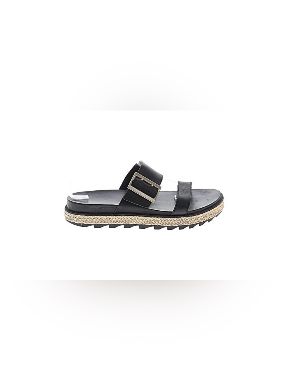 Sorel Black Espadrille Platform Slide size 9.